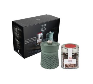 Bali Cast Iron Pepper Mill with Sichuan Pepper Jar - Celadon Green